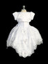 Little Girls White Scalloped Hem Removable Skirt Bolero Baptism Gown Newborn-6 - SophiasStyle.com